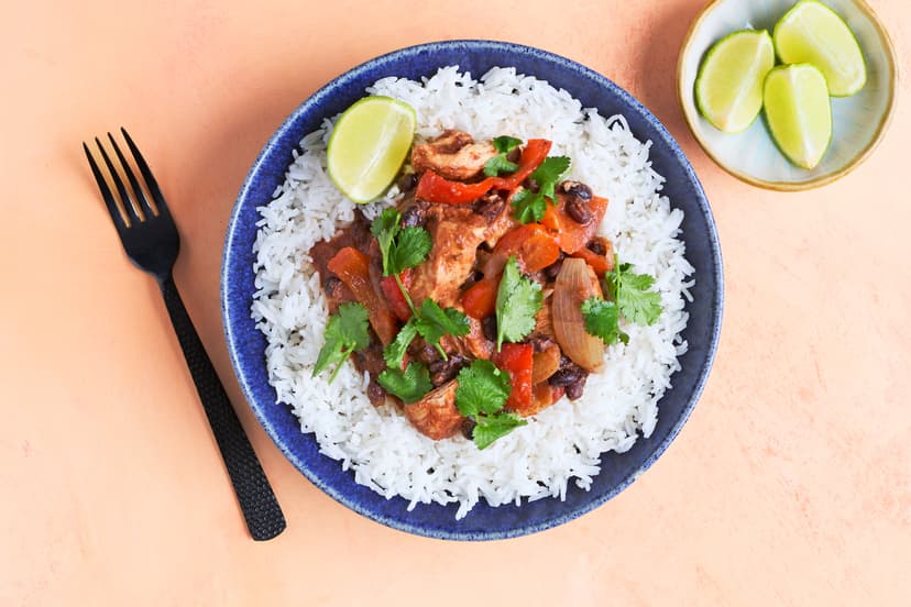 Tender chicken, black beans, Mexican spices and a squeeze of lime... It’s all those fab fajita flavours turned into an absolute doddle of a dish. Shortly before your machine goes ping, cook up some fluffy white rice, scatter that coriander (or don’t – you do you) and dig in!