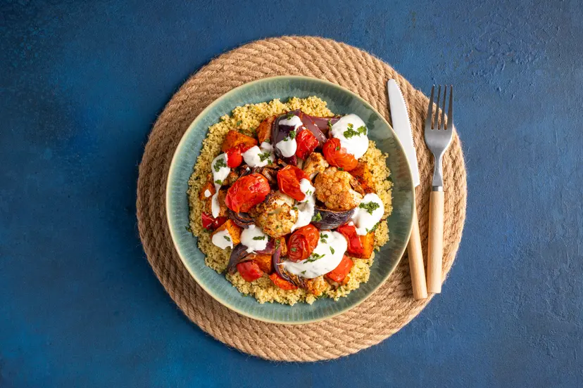 Our special Slimming World Kitchen herb and spice blends work their magic on cauliflower, sweet potato, onion and pepper, a bed of herby couscous ‘souksʼ up all the fab flavours, and dollops of mint-laced yogurt balance the warming spices beautifully. Itʼs simple but spectacular!